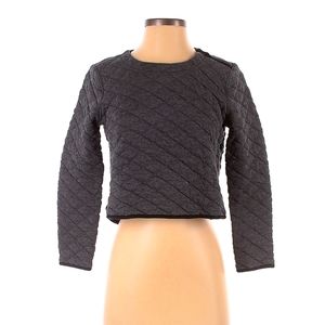 Madewell Crop Quilted Super Soft Pullover Sweater